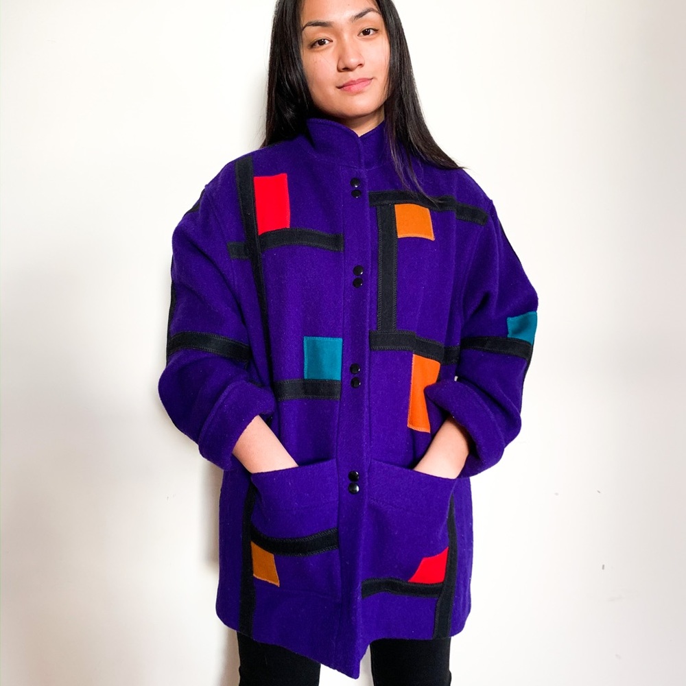 Vintage Mondrian Style Wool Jacket